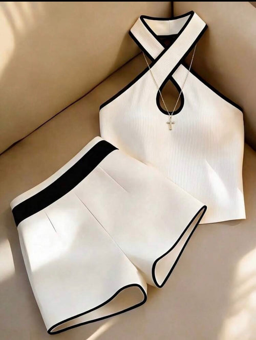 🤍 Classy Chic Halter two peice outfit  |Effortlessly Glam